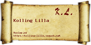 Kolling Lilla névjegykártya